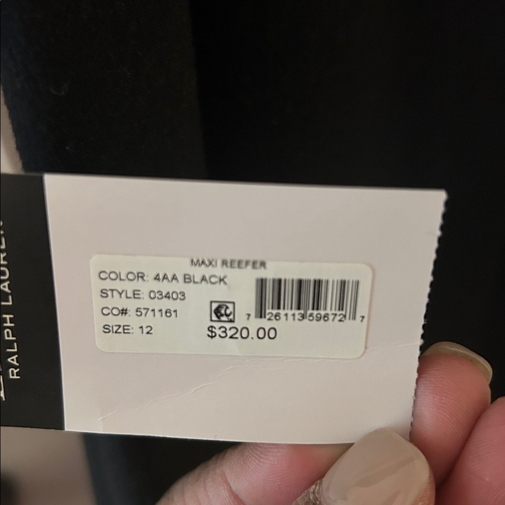 Lauren Ralph Lauren Classic Black Coat-NWT - Picture 11 of 12